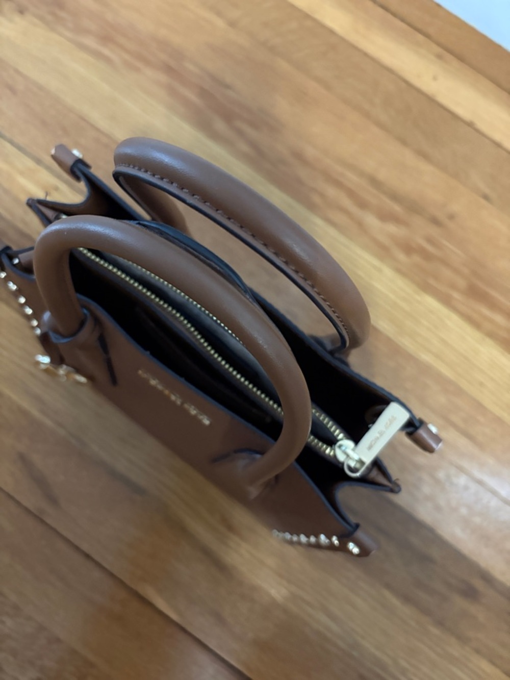 Michael Kors Brown & Light Blue purses both 2 included crossbody satchel bag set - Picture 3 of 16
